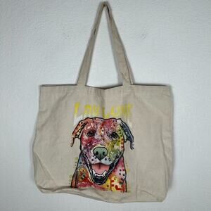 Lab Love canvas tote 21X16 inch Bohemian Boho-Chic Hippie Western Dog Lover